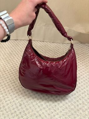 a new day Patent Shoulder Bag in Wine Red
